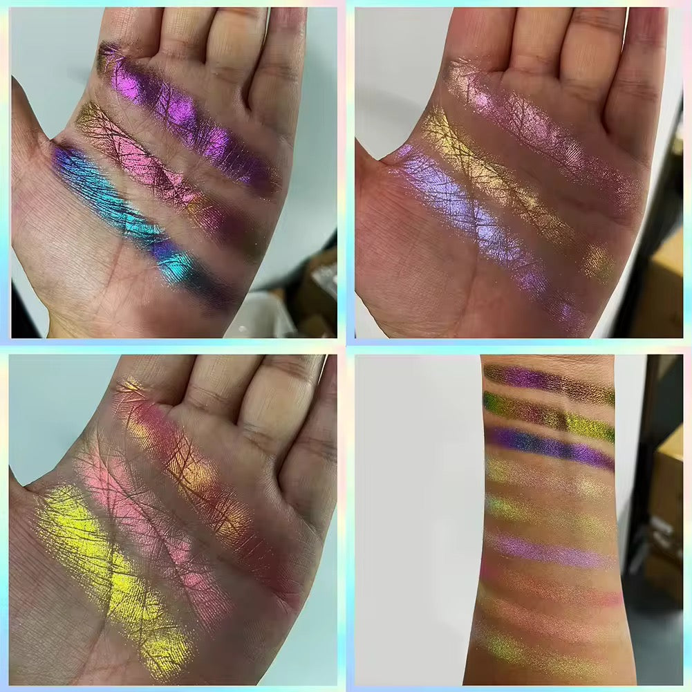1 Holographic Eyeshadow Duochrome iridescent 9 Color/Color Shifting Highlighter EyeTopper And Eyeshadow