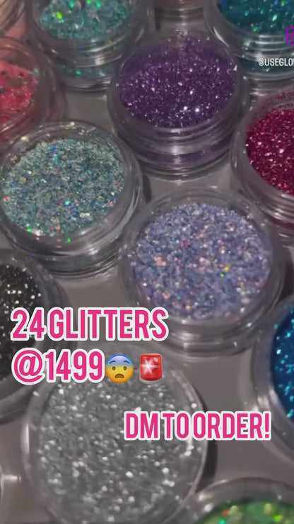 24 color loose glitters bundle (ON SALE FOR TODAY!)