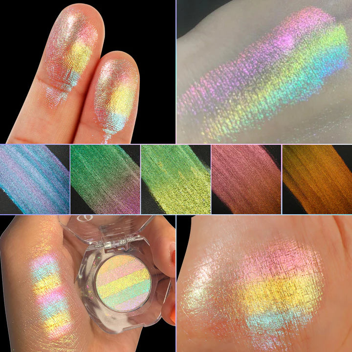 Rainbow Highlighter/ eyeshadow topper multicolor multichrome.